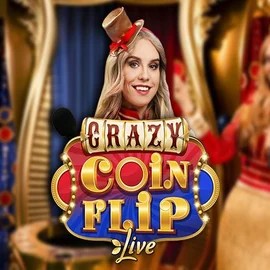Crazy Coin Flip slot logo by Evolution at Spinorhino Casino